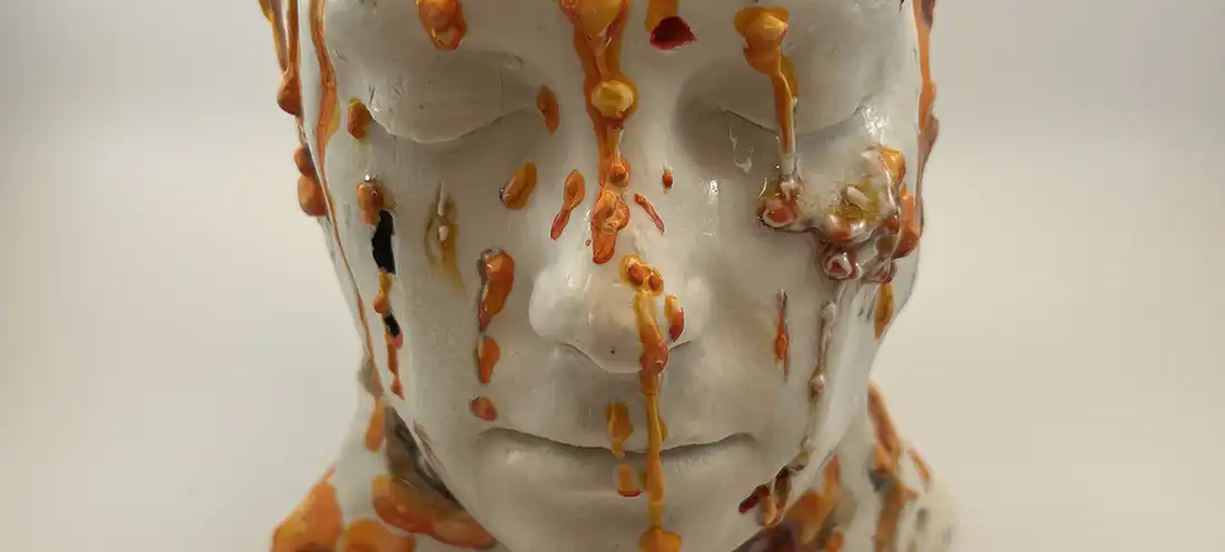 detail of sculpture titled 'Melting' by Lauren Miller